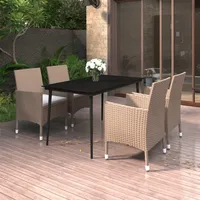 vidaXL Garten-Essgruppe 5-tlg. Beige