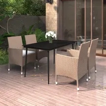 vidaXL Garten-Essgruppe 5-tlg. Beige