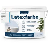 derendo Latexfarbe blau lavendel matt abwaschbar 2.5 Liter für Innen Küche Badezimmer streichen blaue Wandfarbe hohe Deckkraft 2,5l