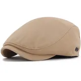 Gisdanchz Flatcap Herren Gatsby Kappen Kappe Herren Schiebermütze Hüte Mützen Schiebermützen Baskenmütze Cappy Flat Cap Mütze Flatcap Manner Gatsby Sommer Hut Khaki - 58-60