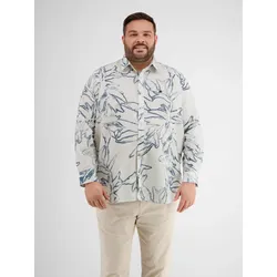Herren Langarmhemd mit sommerlichem Print - White - 5XL