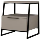 woody fashion Nachttisch Pal- 50x45 cm schwarz/grau & Grau/Schwarz