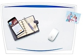 cep Schreibtischunterlage Ice Blue Kunststoff transparent/blau
