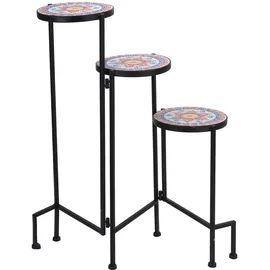 AMBIANCE Blumenständer Mozaika, 3 Ablagen, 68 cm,