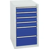 Stumpf Schubladenschrank Serie STS 410, 6 Schubladen enzianblau (4x100, 2x200mm)