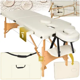 Tectake tectake® 2 Zonen Massageliege Breite 61 cm, Polsterung 5 cm, mit Holzgestell, 210 x 95 x 84 cm