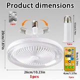 Shengou Deckenventilator Mit Beleuchtung, Geräuschloser Kronleuchter Mit Licht Und Fernbedienung, Deckenventilator Mit Licht (weiß, 26 Cm)