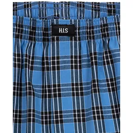 H.I.S. Webboxer kariert blau S 3er Pack