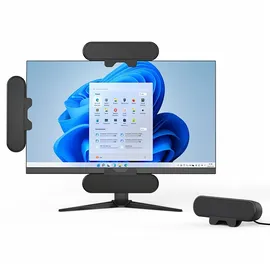 Zetiy P42C PC Lautsprecher 10W mit Monitor Clip, USB Lautsprecher für PC Laptop Notebook, Monitor, Plug & Play, Platzsparend für Büro G... - Schwarz