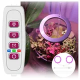 MUPOO Pflanzenlampe LED Pflanzenlampe, Timer Pflanzenlicht, 20-80 LEDs Pflanzenleuchte, USB, 2 Ringe, LED fest integriert blau|rot