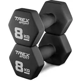 TREX SPORT Neopren Hanteln Set | Kurzhanteln 2er Set 4kg-20kg | Hanteln Frauen & Männer Set (2 x 8 kg)