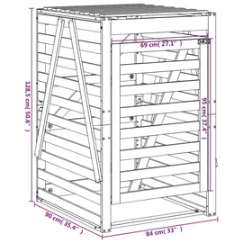 vidaXL Mülltonnenbox 84 x 90 x 128,5 cm grau