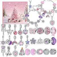 CLTYQ Adventskalender Schmuck Adventskalender 2025 Frauen Teenager Mädchen, Geschenke, Weihnachtskalender Armband Halsketten Charm Mädchen Schmuck rosa