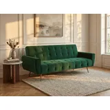 vente-unique Schlafcouch Polyester 3-Sitzer Tannengrün