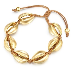Lulu & Jane Armband Muschel Metall-Legierung in Gelbgold 17,0 - 28,0 cm, flexibel einstellbar Damen 