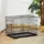 PawHut Transportkäfig Drahtkäfig Hundebox Transportbox Reisebox mit 2 Türen Schwarz 76 x x cm