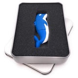 Onwomania Delfin Fisch Ozean Tier in Blau USB Stick in Alu Geschenkbox 32 GB USB 3.0