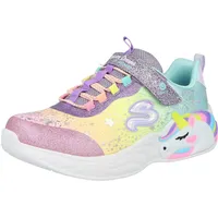 SKECHERS Unicorn Dreams Sneaker, Purple Textile Multi Trim, 33