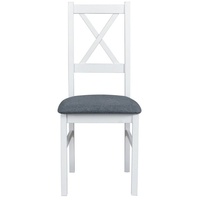 Beautysofa Esszimmerstuhl Stuhl Nilo X (2 Stk. pro Satz) aus Holz mit gepolstertem Sitz (6 St), Beine in: Buche, Sonoma, Stirling, Nussbaum, Schwarz und Weiß grau
