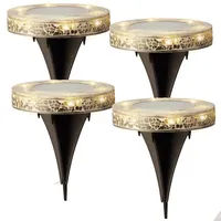 MARELIDA LED Solar Wegleuchte Bodenleuchte Mosaikoptik Wegbeleuchtung 4er Set