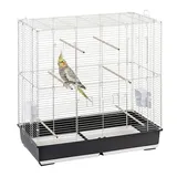 Ferplast Sonia XL, Käfig für Nymphensittiche und Wellensittiche, großer Vogelkäfig mit 2 drehbaren Futtertrögen, 6 Sitzstangen, 2 ausziehbaren Schubladen, 99,5 x 53 x h 108 cm.