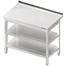 Stalgast Arbeitstisch mit Grund- und Zwischenboden, 800x600x850 mm, mit Aufkantung, verschweißt