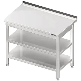Stalgast Arbeitstisch mit Grund- und Zwischenboden, 800x600x850 mm, mit Aufkantung, verschweißt