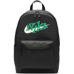 NIKE Rucksack Heritage Backpack (25L), BLACK/BLACK/STADIUM GREEN, ONE SIZE