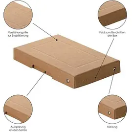Falken PURE Aufbewahrungsbox 310 Blatt natronbraun 12,0 x 18,5 x 2,5 cm, 1 St.
