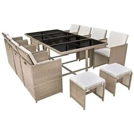 vidaXL Garten-Essgruppe 13-tlg. beige
