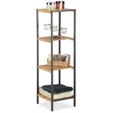 Relaxdays Beistellregal braun/schwarz 30,0 x 30,0 x 104,0 cm
