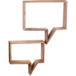 KADIMA DESIGN 2er Set Wandregale MUMBAI Massivholz Akazie Holzregal Landhaus-Stil Hängeregal Echt-Holz Wandboard