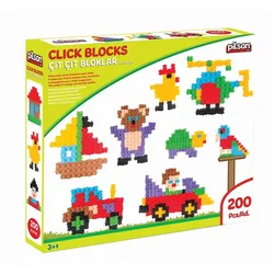 Pilsan Druckknopf-Bausteine 03296, Steckspiel, 200 bunte Teile, ab 3 Jahren bunt