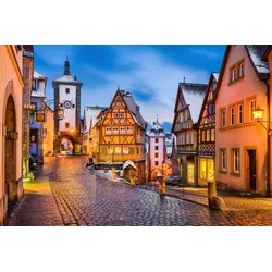 Fototapete PAPERMOON "Rothenburg ob der Tauber", bunt (mehrfarbig), B:4,5m L:2,8m, Vlies, Tapeten
