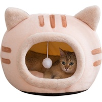 Koomuao Katzenhöhlen,Katzenbett Flauschig mit weichem Innenkissen (waschbar) Katzenhaus Tierbett Katzenzelt für kleine bis mittel große Katzen und Hunde (L, Rosa)