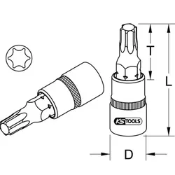 3/4" Bit-Stecknuss Torx, T80