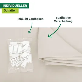 WINDHAGER Sonnensegel Seilspanntechnik, 420 x 140 cm, Weiß, Beschattung von Wintergarten und Terrasse, 10872