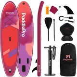 LifeGoods SUP Board Set - Aufblasbare Stand Up Paddling Board - Komplettes Set inklusive Zubehör und Verstellbares Padel - Geeignet für Anfänger und Fortgeschrittene - Bis 100KG - 320x81cm