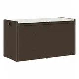 vidaXL Outdoor-Sitzbank mit Stauraum und Kissen Braun 100 cm