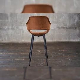 KAWOLA Barhocker ZAJA Barstuhl Sitzhöhe 76 cm Microfaser cognac