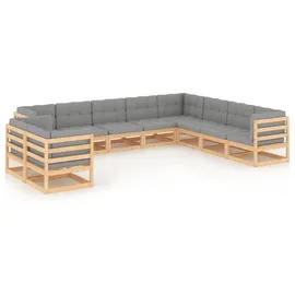 vidaXL Garten-Lounge-Set 10-tlg. natur/grau 3076974