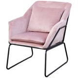 SVITA Sessel JOSIE (Loungesessel), Wohnzimmer Sessel, großzügig gepolstert, abnehmbarer Kissenbezug, stabiler Stand rosa
