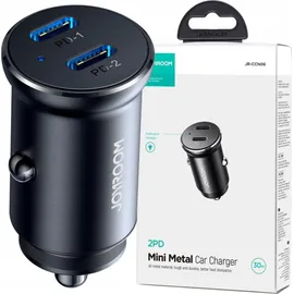 Joyroom JR-CCN06 30W 2x USB-C mini Car Charger metal - Schwarz