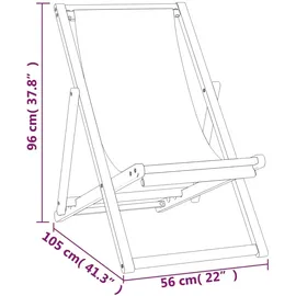 vidaXL Liegestuhl Teak 56 x 105 x 96 cm blau