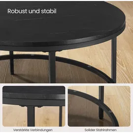 VASAGLE Schwarz Glas 80 x 46 cm