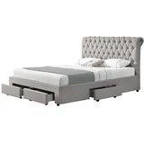 Hti-Living Bett Claire 140 x 200 cm Grau