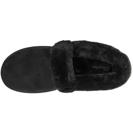 SKECHERS Cozy Campfire Team Toasty Slippers, Black Microfiber/Faux Fur Line, 39