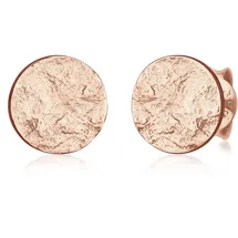 Elli Ohrstecker Plättchen Rund Struktur Silber 925 rosegold onesize