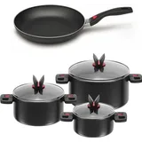 BALLARINI Click & Cook Kochset 4-tlg. Pfanne 28cm + Topfset 3-tlg. mit Deckel