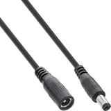 InLine Inline® Verlängerungskabel, DC Stecker 5,5x2,1mm, schwarz, 1m